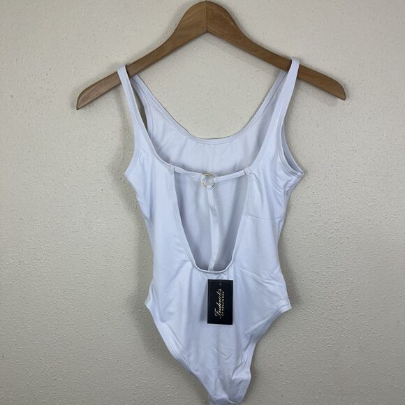 NWT Frederick's Of Hollywood Palm Springs One Piece Swimsuit S Small White - Picture 4 of 6